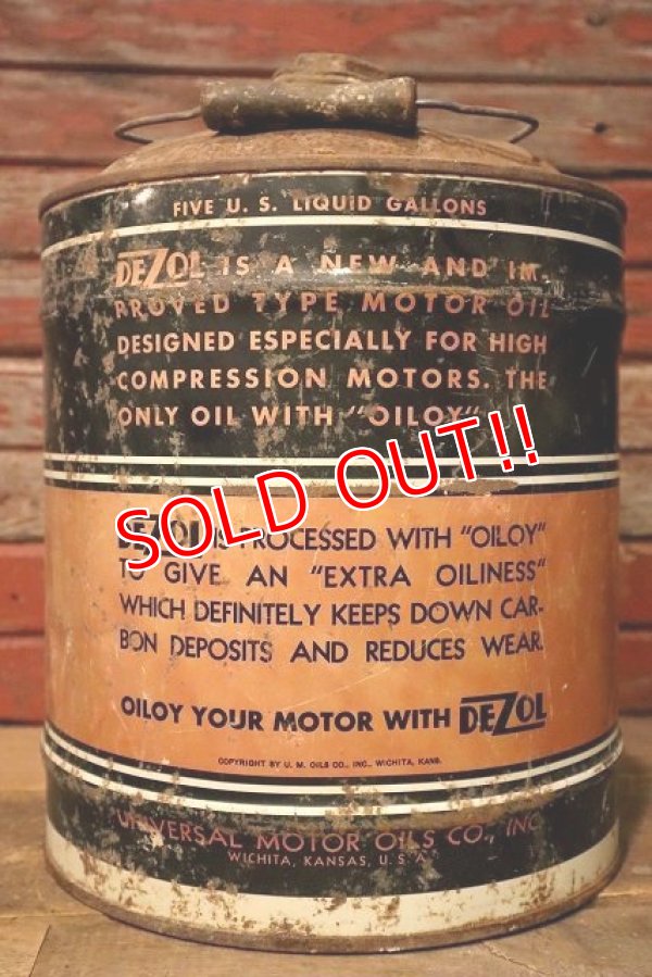 画像3: dp-230503-57 UNIVERSAL OIL CO., INC / DEZOL "OILPY" LUBRICANTS 1950's-1960's 5 U.S. GALLONS CAN