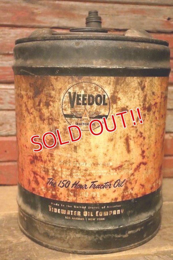 画像3: dp-230503-28 VEEDOL / TRACTOR OIL 1950's 5 U.S. GALLONS CAN