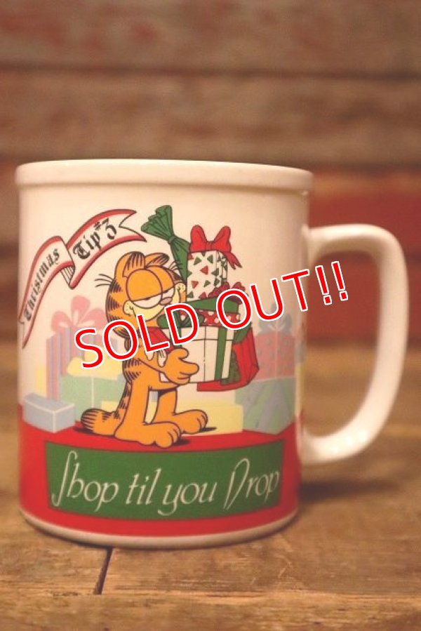 画像1: ct-230503-02 Garfield / ENESCO 1980's Ceramic Mug "Christmas"