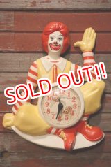 画像: ct-230601-15 McDonald's / Ronald McDonald 1980's Wall Clock (B)