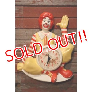 画像: ct-230601-15 McDonald's / Ronald McDonald 1980's Wall Clock (B)