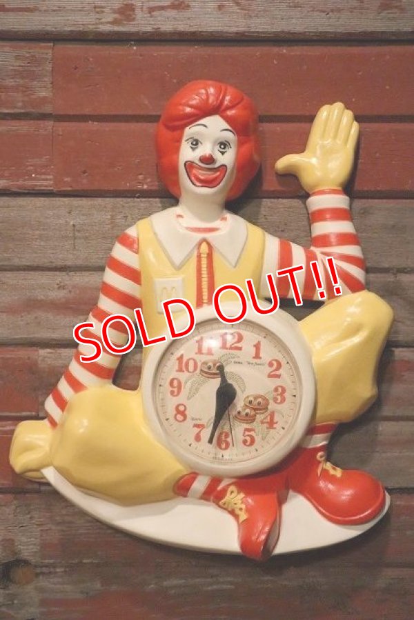 画像1: ct-230601-15 McDonald's / Ronald McDonald 1980's Wall Clock (B)