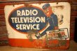 画像6: dp-230601-28 TUNG-SOL / RADIO TELEVISION SERVICE 1950's W-side Metal Sign