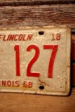 画像4: dp-230601-21 License Plate 1968 ILLINOIS "306 127" Set