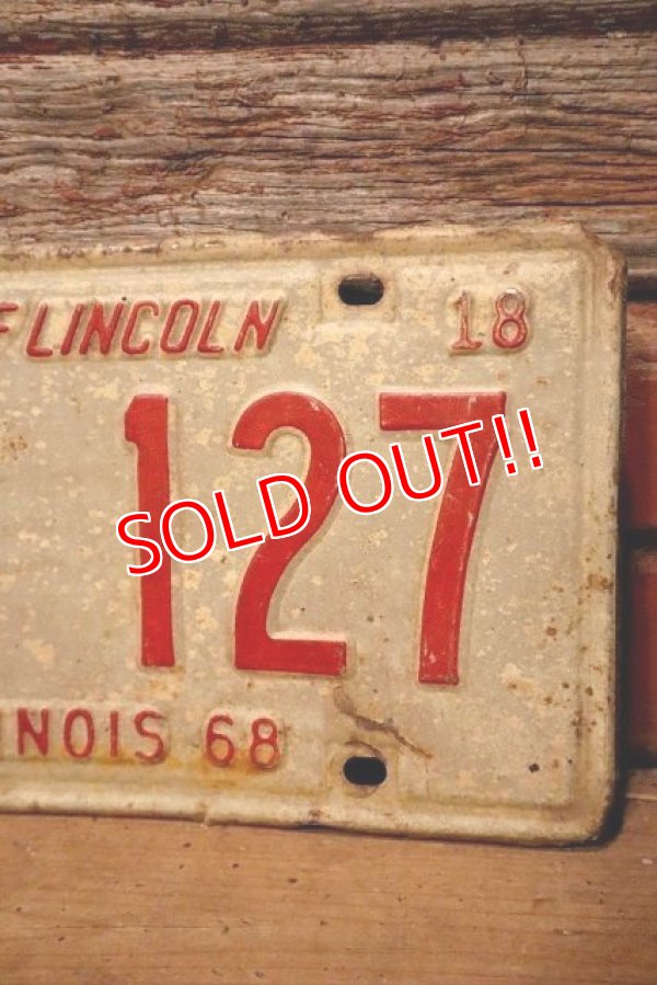 画像4: dp-230601-21 License Plate 1968 ILLINOIS "306 127" Set