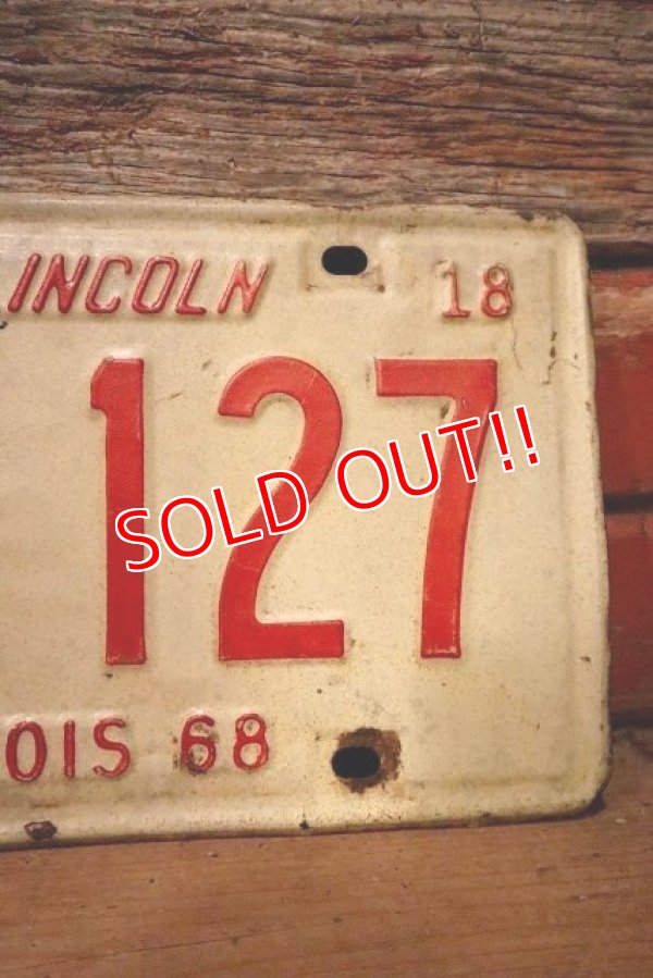 画像6: dp-230601-21 License Plate 1968 ILLINOIS "306 127" Set