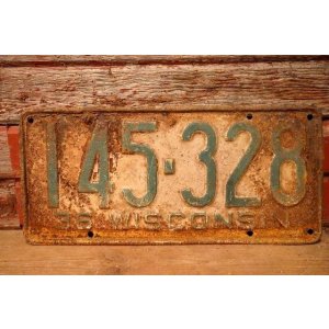 画像: dp-230601-21 License Plate 1936 WISCONSIN "145-328"