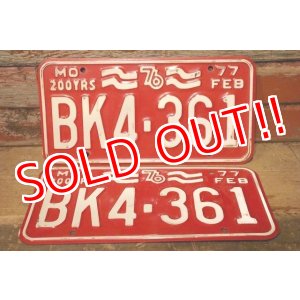 画像: dp-230601-21 License Plate 1976-1977 200 YRS MISSOURI "BK4-361" Set