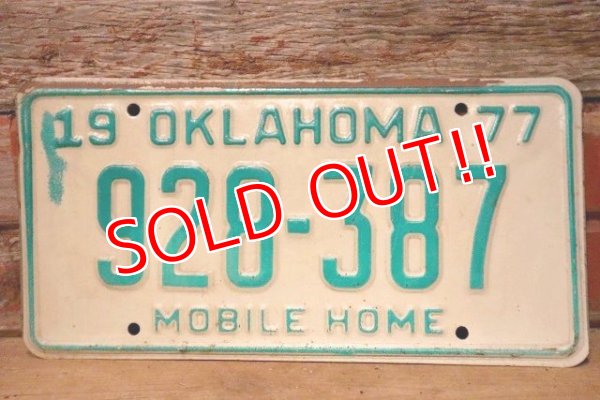 画像1: dp-230601-21 License Plate 1977 OKLAHOMA  "928-387"