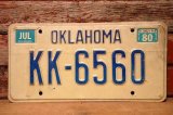 画像: dp-230601-21 License Plate 1980 OKLAHOMA  "KK-6560"