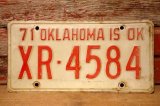 画像: dp-230601-21 License Plate 1971 OKLAHOMA  "XR-4584"