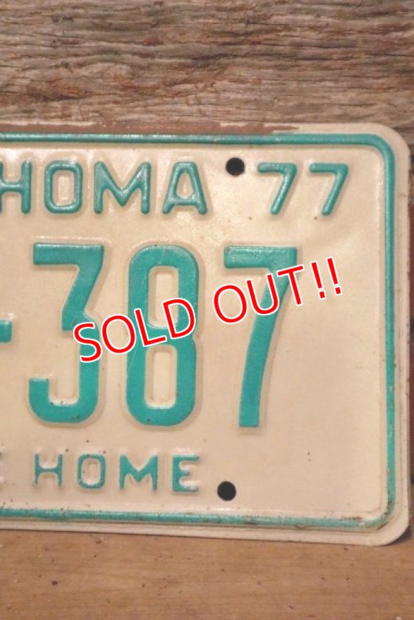 画像3: dp-230601-21 License Plate 1977 OKLAHOMA  "928-387"