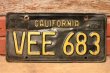 画像1: dp-230724-23 License Plate 1960's CALIFORNIA "VEE 683"