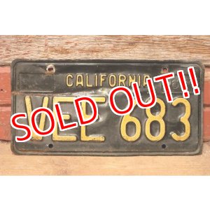 画像: dp-230724-23 License Plate 1960's CALIFORNIA "VEE 683"