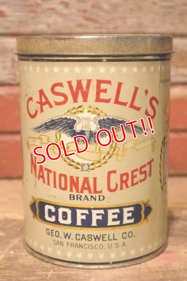 画像1: dp-230724-29 CASWELL'S NATIONAL CREST COFFEE / Vintage Tin Can