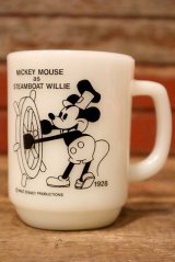 画像: kt-230809-06 Mickey Mouse / Anchor Hocking 1980's 9oz Mug "Steam boat willy"