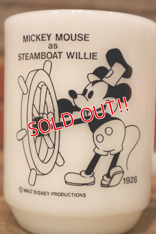 画像2: kt-230809-06 Mickey Mouse / Anchor Hocking 1980's 9oz Mug "Steam boat willy"