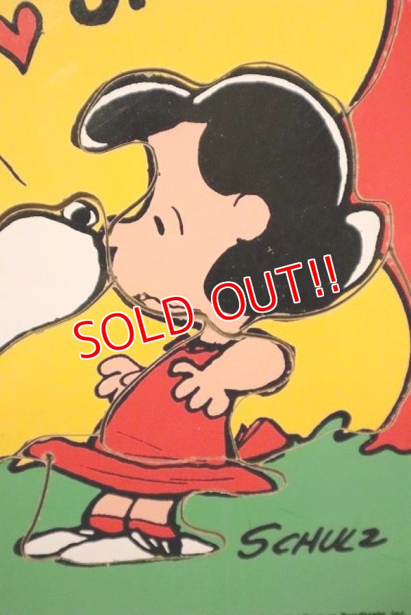 画像3: ct-230809-05 Snoopy & Lucy / Playskool 1980's Wood Frame Tray Puzzle "SMAK!"