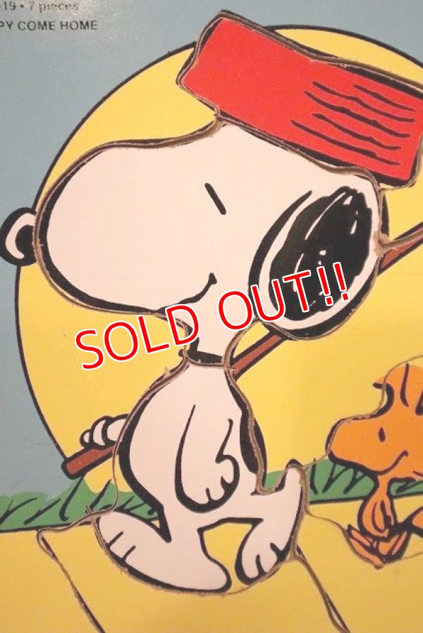 画像2: ct-230809-02 Snoopy & Woodstock / Playskool 1980's Wood Frame Tray Puzzle "Snoopy Come Home"