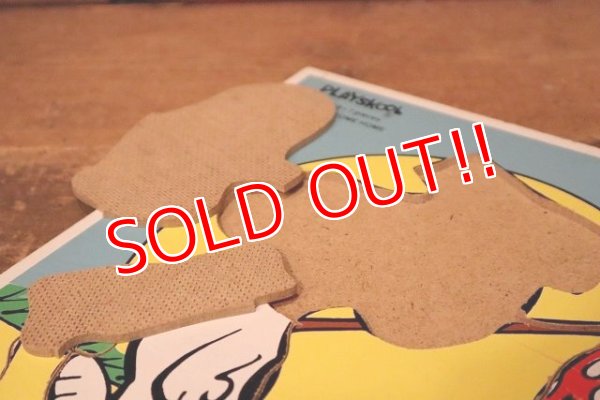 画像5: ct-230809-02 Snoopy & Woodstock / Playskool 1980's Wood Frame Tray Puzzle "Snoopy Come Home"