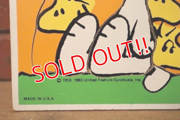 画像3: ct-230809-01 Snoopy & Woodstock / Playskool 1980's Wood Frame Tray Puzzle "Beagle Buddies"