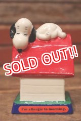 画像: ct-230801-05 Snoopy / Determined 1970's Stand Figure "I'm allergic to morning."