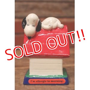 画像: ct-230801-05 Snoopy / Determined 1970's Stand Figure "I'm allergic to morning."
