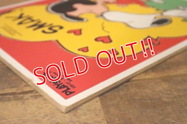画像6: ct-230809-05 Snoopy & Lucy / Playskool 1980's Wood Frame Tray Puzzle "SMAK!"