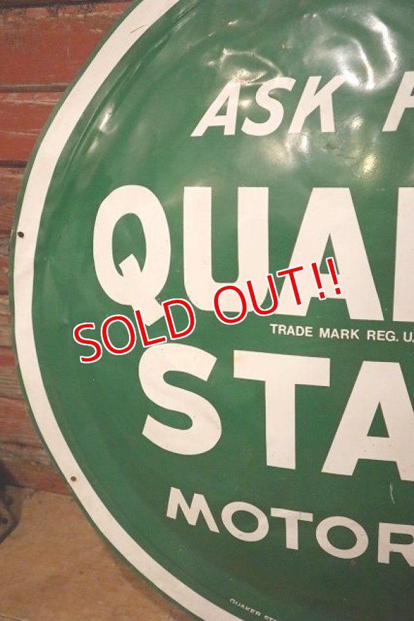 画像2: dp-230724-04 QUAKER STATE MOTOR OIL / 1940's Convex Metal Sign