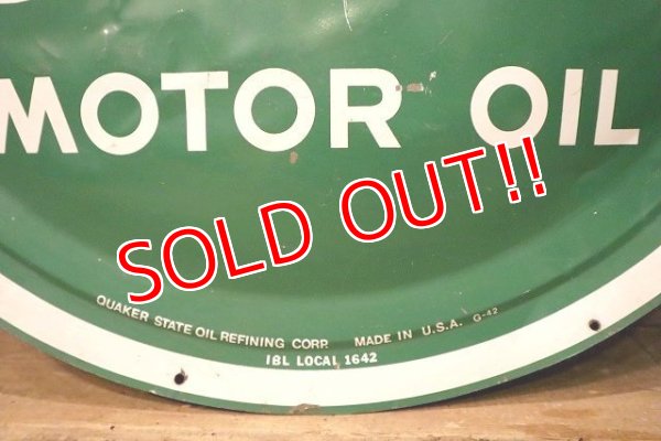 画像4: dp-230724-04 QUAKER STATE MOTOR OIL / 1940's Convex Metal Sign