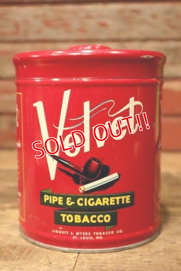 画像1: dp-230601-13 Velvet / 1950's Pipe & Cigarette Tobacco Can