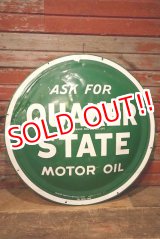 画像: dp-230724-04 QUAKER STATE MOTOR OIL / 1940's Convex Metal Sign