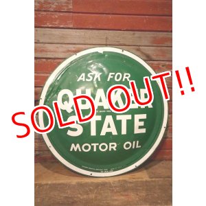 画像: dp-230724-04 QUAKER STATE MOTOR OIL / 1940's Convex Metal Sign