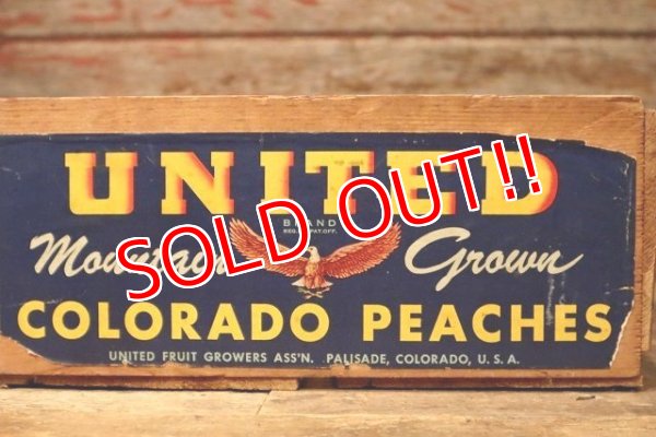 画像2: dp-210601-04 UNITED COLORADO PEACHES / Vintage Wood Box