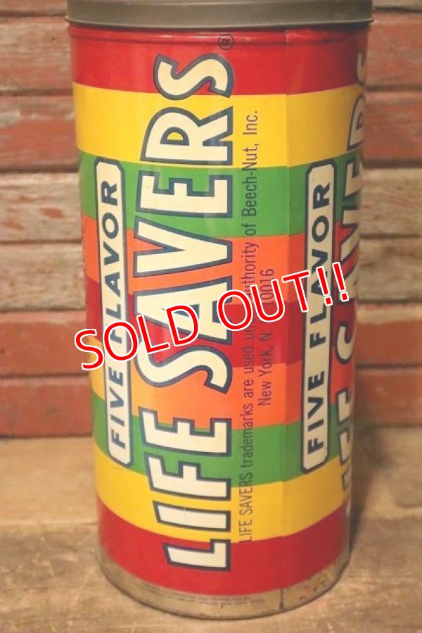 画像4: nt-230907-13 FIVE FLAVOR LIFE SAVERS / 1970's Tin Can Coin Bank