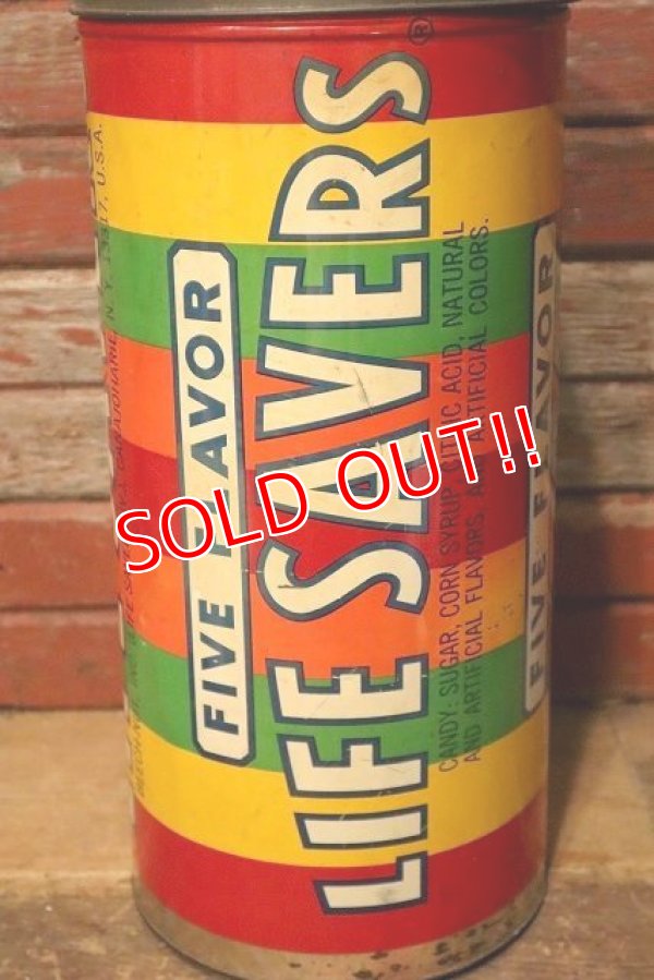 画像2: nt-230907-13 FIVE FLAVOR LIFE SAVERS / 1970's Tin Can Coin Bank