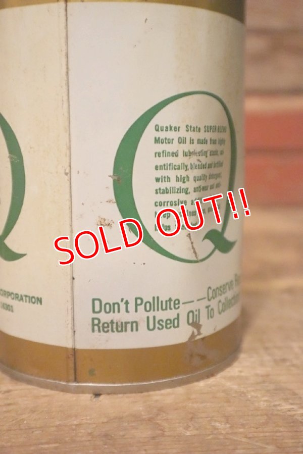 画像5: dp-230901-120 QUAKER STATE / 1970's SUPER BLEND MOTOR OIL One U.S. Quart Can