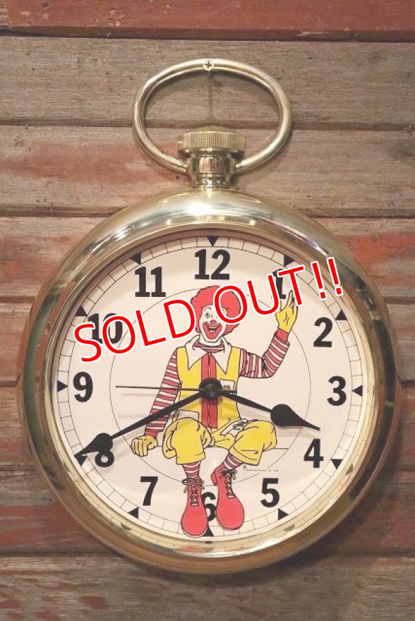 画像1: dp-230901-270 McDonald's / Ronald McDonald 1978 Wall Clock