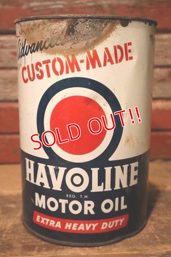 画像1: dp-230901-97 HAVOLINE (TEXACO) / 1950's FIVE U.S. Quarts Custom Made Motor Oil Can