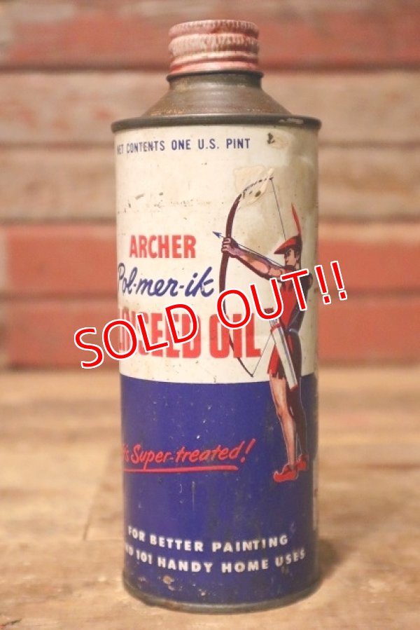 画像1: dp-230901-120 ARCHER / 1950's Pol-mer-ik LINSEED OIL CAN