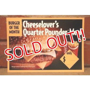 画像: dp-230901-45 McDonald's / 1993 Menu Card "Cheeselover's Quarter Pounder Meal"