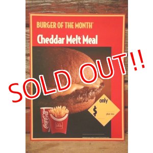 画像: dp-230901-45 McDonald's / 1992 Menu Sign "Cheddar Melt Meal"