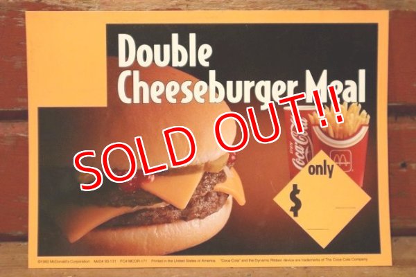 画像1: dp-230901-45 McDonald's / 1993 Menu Card "Double Cheeseburger Meal"