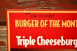 画像2: dp-230901-45 McDonald's / 1992 Menu Sign "Triple Cheeseburger Meal"