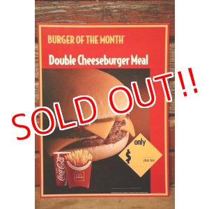 画像: dp-230901-45 McDonald's / 1992 Menu Sign "Double Cheeseburger Meal"