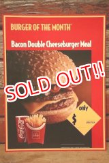 画像: dp-230901-45 McDonald's / 1992 Menu Sign "Bacon Double Cheeseburger Meal"