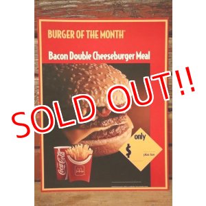 画像: dp-230901-45 McDonald's / 1992 Menu Sign "Bacon Double Cheeseburger Meal"
