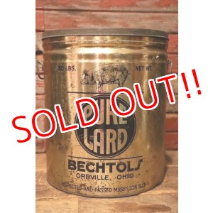 画像: dp-231001-31 BECHTOLS PURE LARD 1940's-1950's Can 
