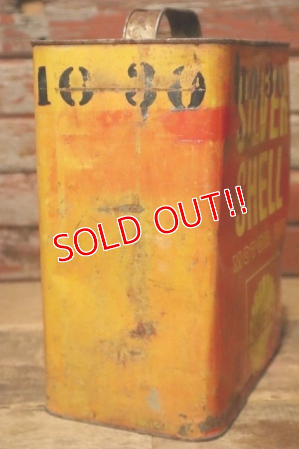 画像4: dp-231012-61 SILVER SHELL / 1950's TWO U.S.GALLONS MOTOR OIL CAN