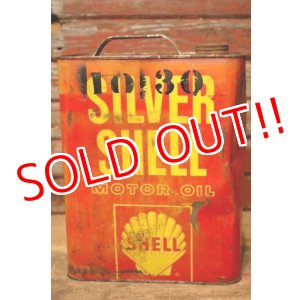 画像: dp-231012-61 SILVER SHELL / 1950's TWO U.S.GALLONS MOTOR OIL CAN